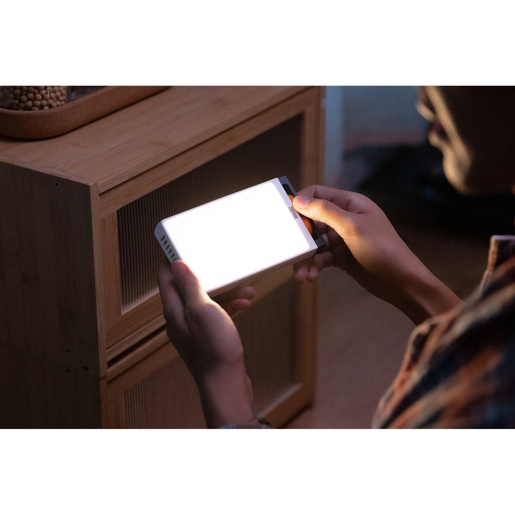 Zhiyun Fiveray M40 bi-color LED light panel showing adjustable brightness and color temperature controls.
