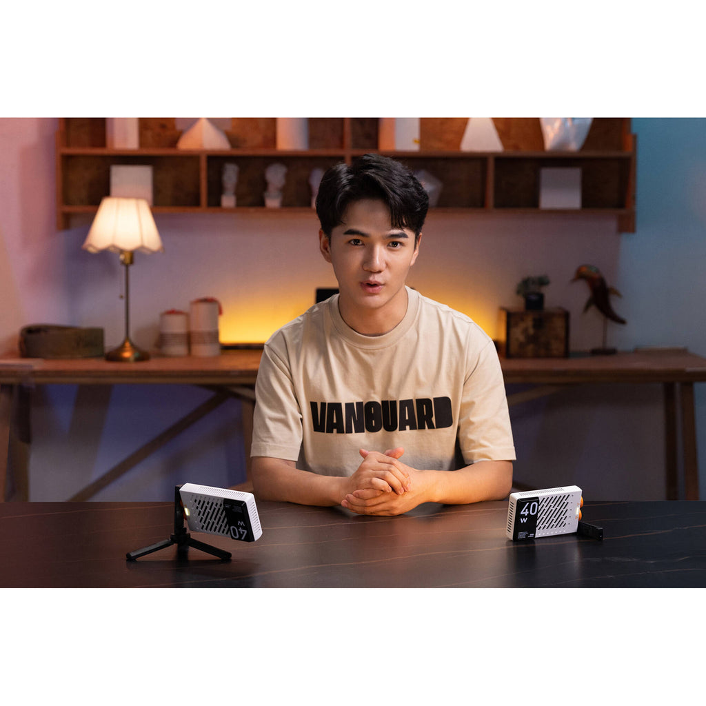 Zhiyun Fiveray M40 bi-color LED light panel with adjustable brightness and color temperature for professional photography and videography.