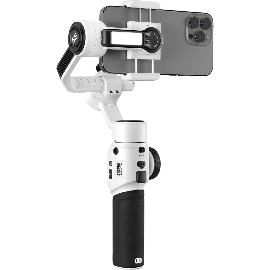 Zhiyun Smooth 5S gimbal stabilizer for smartphones, featuring ergonomic design and advanced stabilization technology.