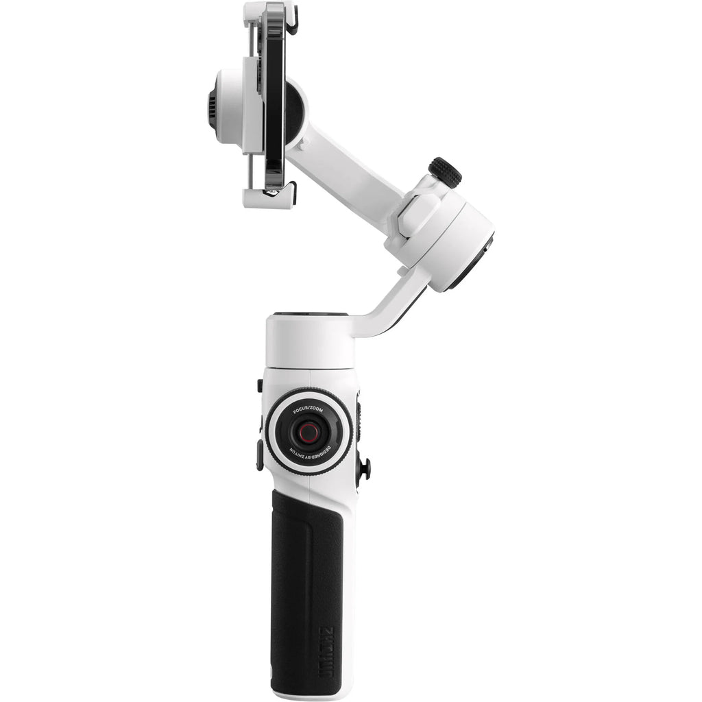 Zhiyun Smooth 5S stabilizer gimbal with adjustable handle and control buttons for smooth video recording.