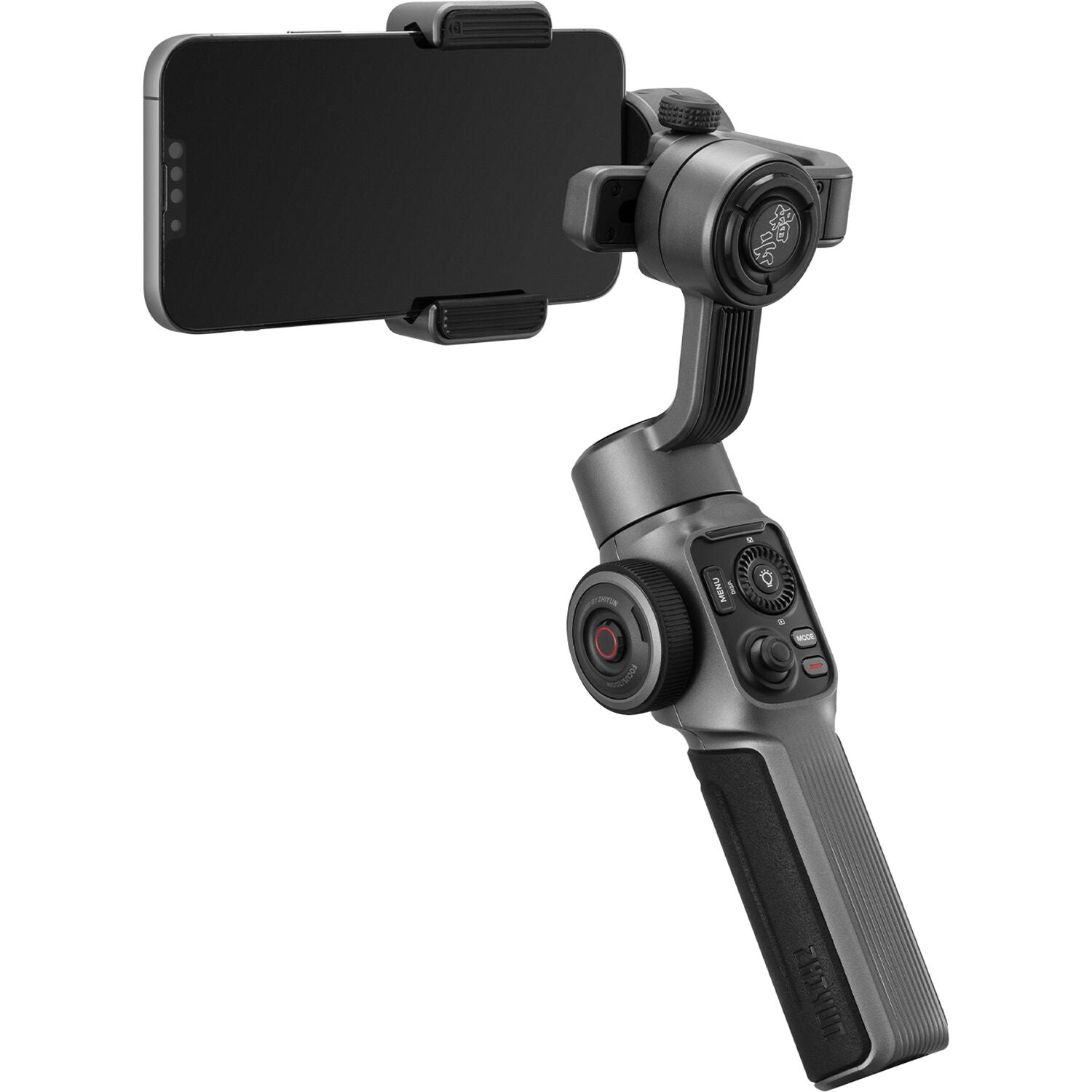 Zhiyun Smooth 5S handheld stabilizer for smartphones, featuring adjustable gimbal and ergonomic design for smooth video recording.
