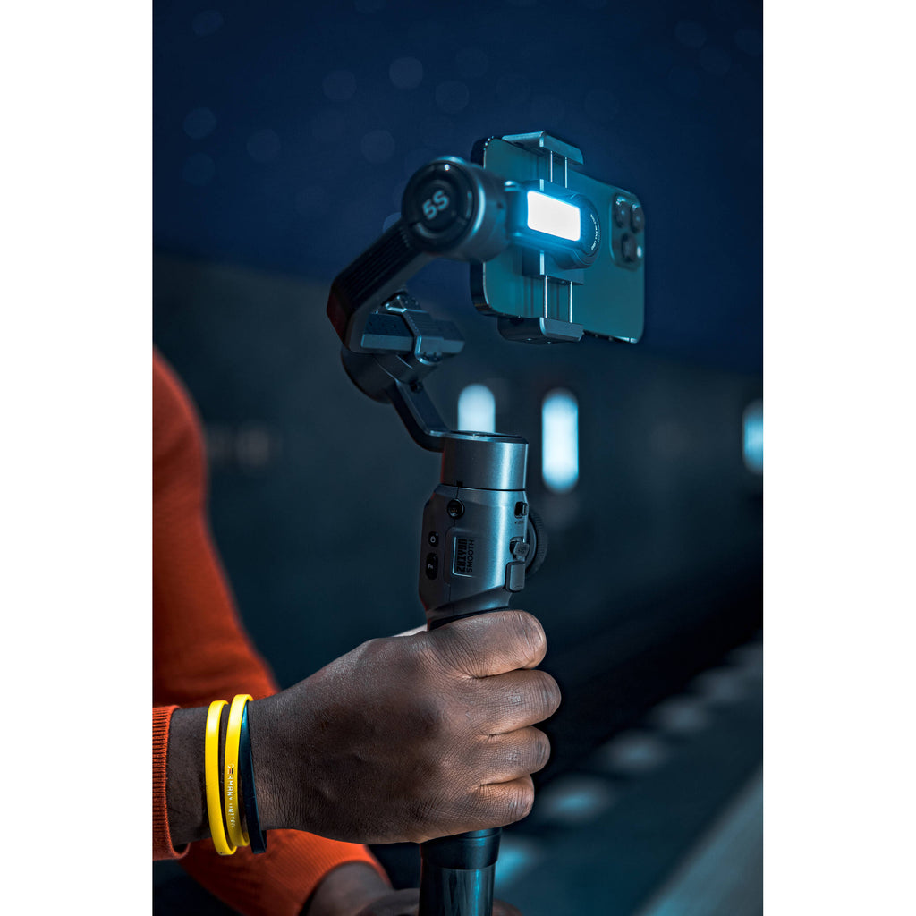 Zhiyun Smooth 5S handheld gimbal stabilizer for smooth video filming with smartphone compatibility.