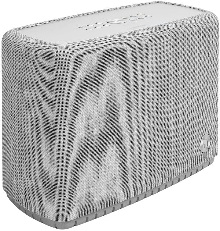 Audio Pro A15 portable speaker in black with control buttons and built-in handle, designed for high-quality wireless audio.