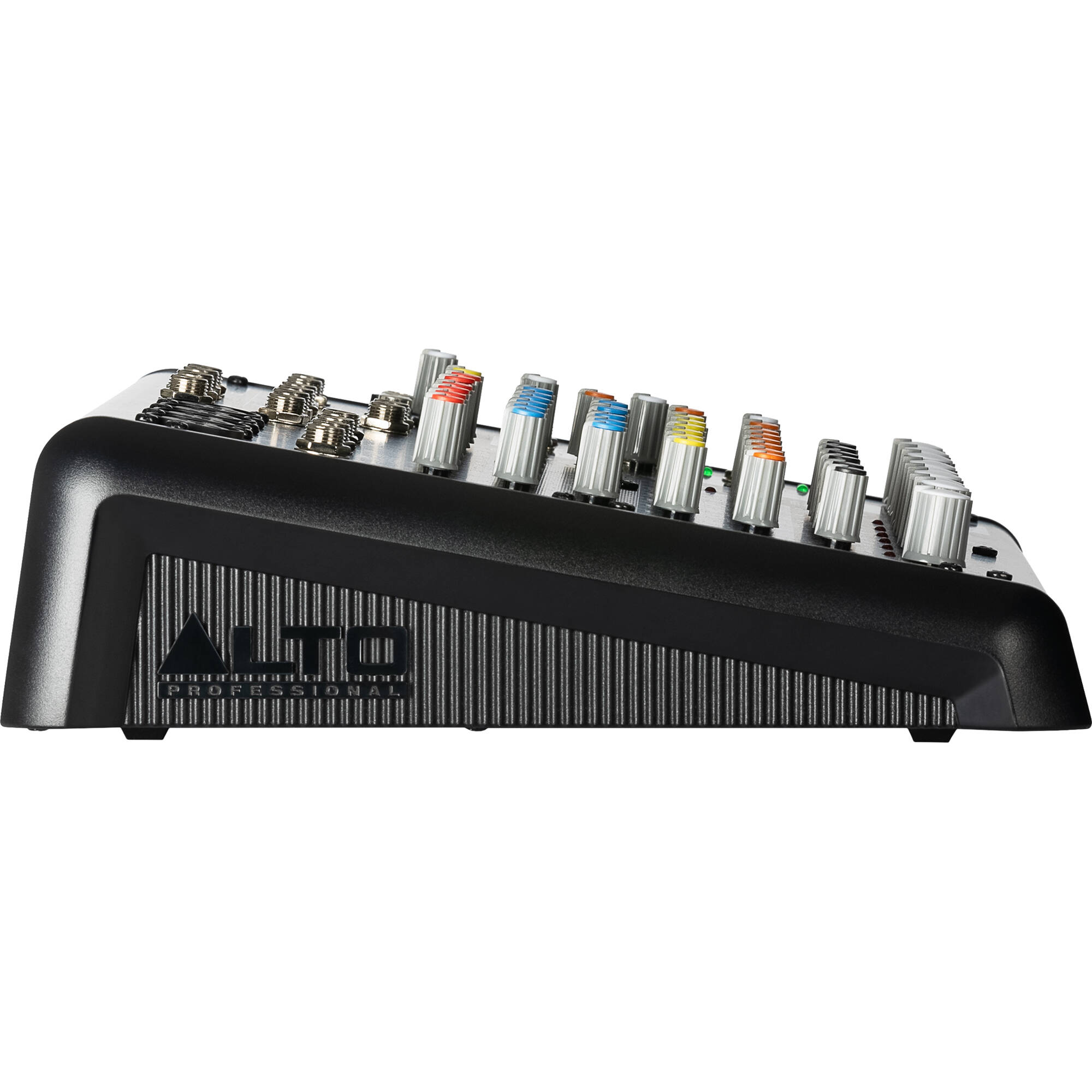 Alto Professional TrueMix 800FX analog mixer with multiple input channels and control knobs for sound mixing.
