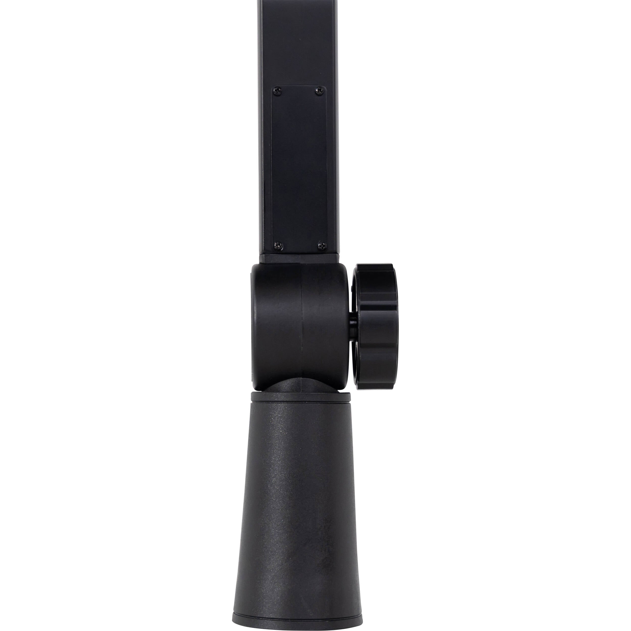 Shure SH-BROADCAST1 broadcast microphone arm mounted on a desk with a professional audio setup and adjustable arm.