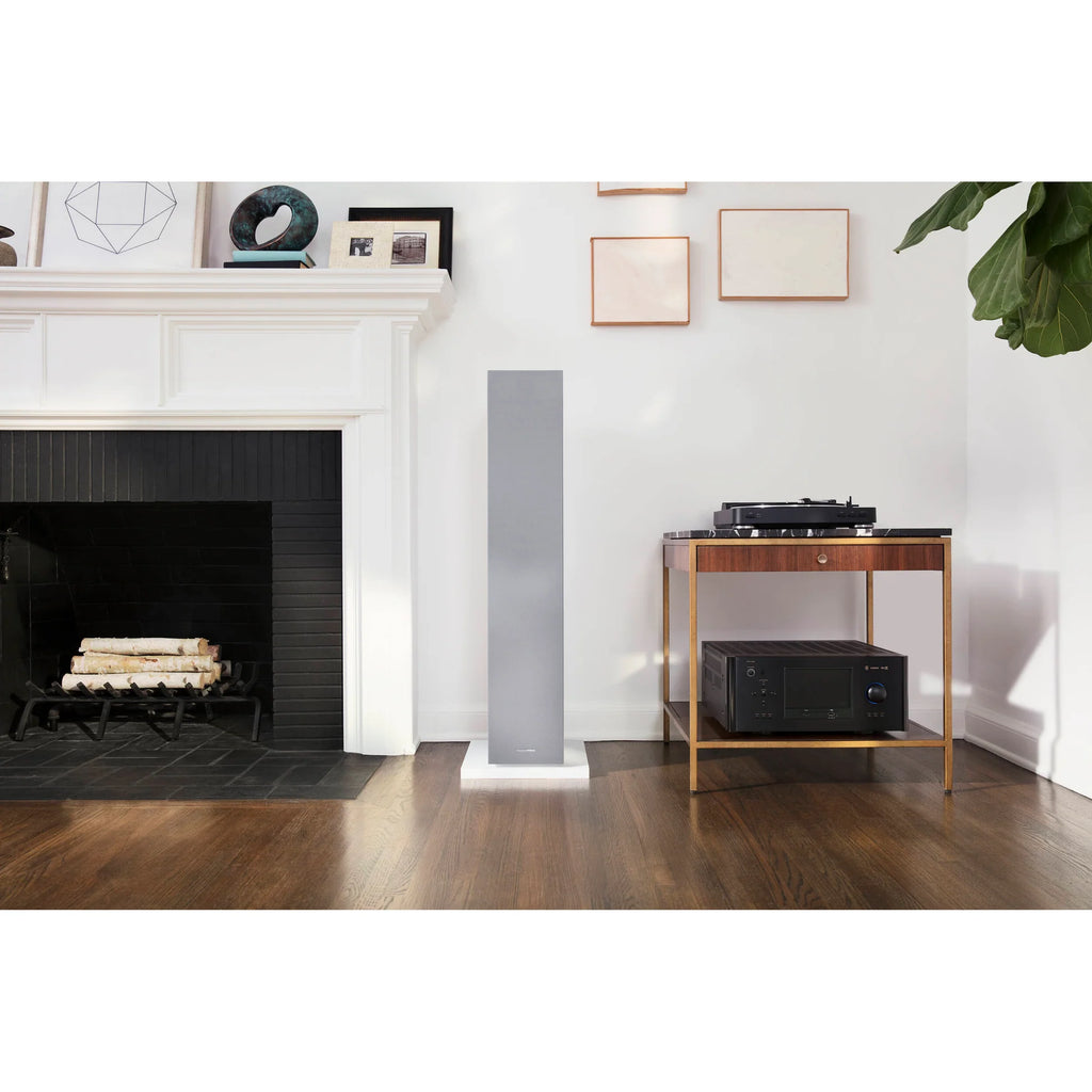 Bowers & Wilkins 603 S3 passive floorstanding speakers shown with sleek black cabinets and detailed driver components.