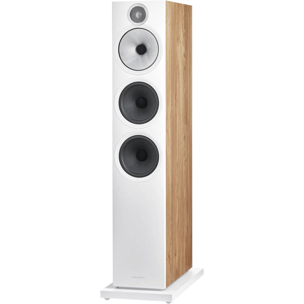 Bowers & Wilkins 603 S3 passive floorstanding speakers with sleek wood finish and modern design for high-quality audio.