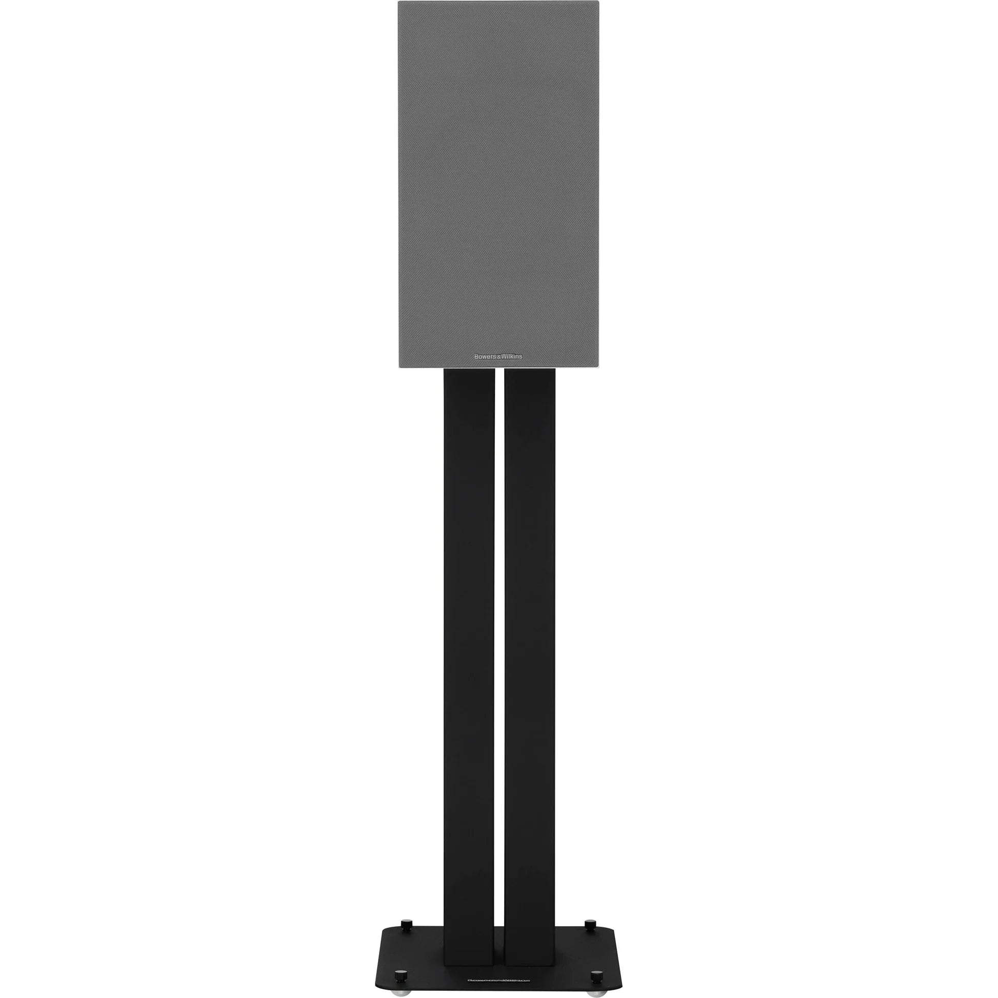 Bowers & Wilkins 606 S3 passive bookshelf speakers with black cabinets and silver accents, designed for high-quality audio.