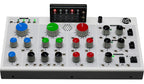 Erica Synths Bullfrog desktop synthesizer with knobs and patch points, compact black module for music production.