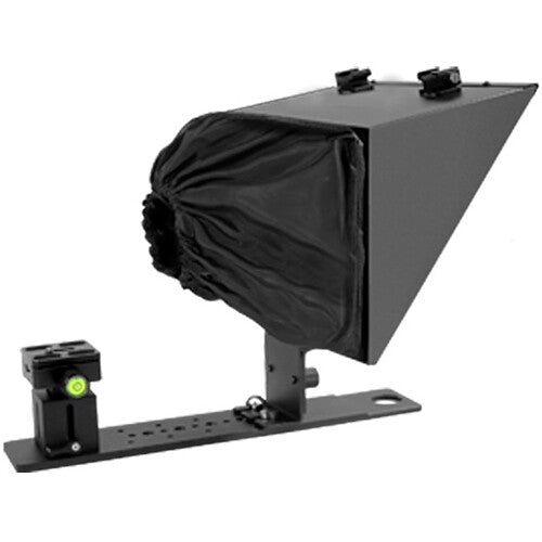 Feelworld TP13A teleprompter with adjustable glass and compact design, ideal for professional video production and on-camera presentations.