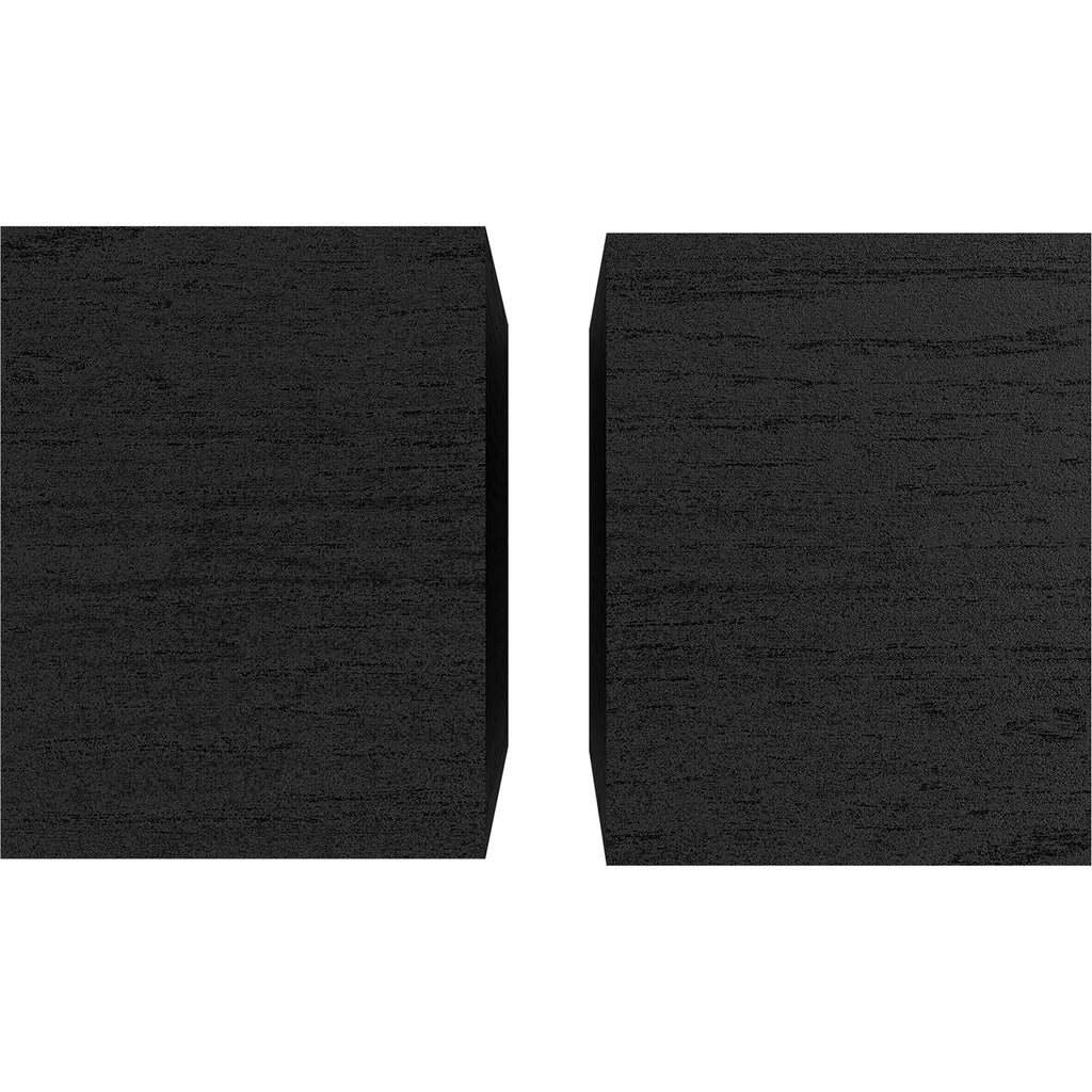 Black Klipsch R-40PM wireless speakers shown with sleek design and control buttons on the front.