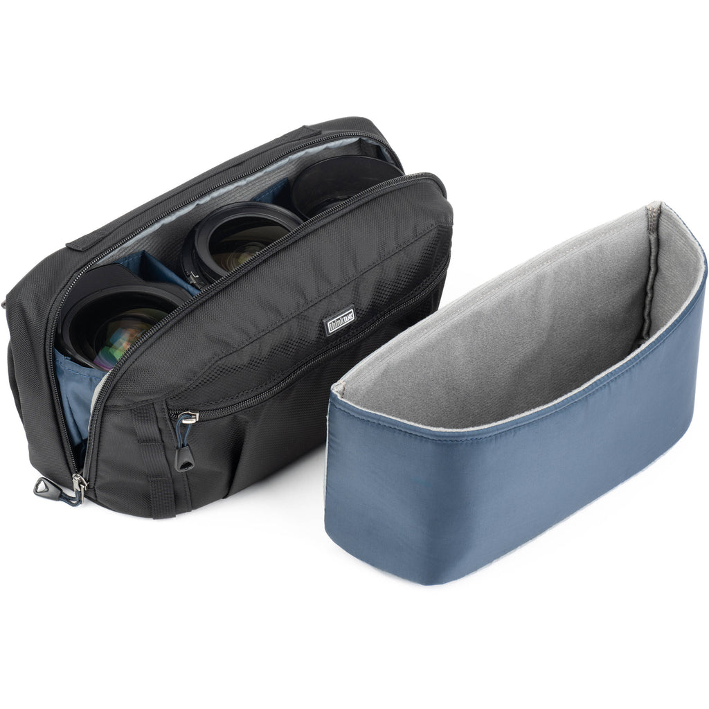 Think Tank PressPass video equipment bag with padded compartments and adjustable straps for camera gear storage.