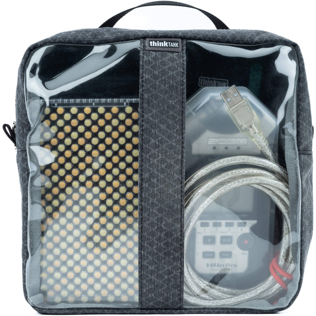 Think Tank Cable Management V3.0 video equipment bag with multiple compartments for organizing cables and accessories.