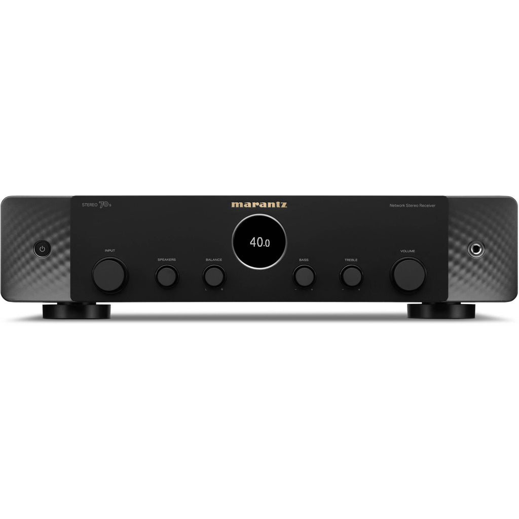 Marantz Stereo 70s stereo amplifier with vintage design and control knobs, showcasing classic Marantz audio equipment.
