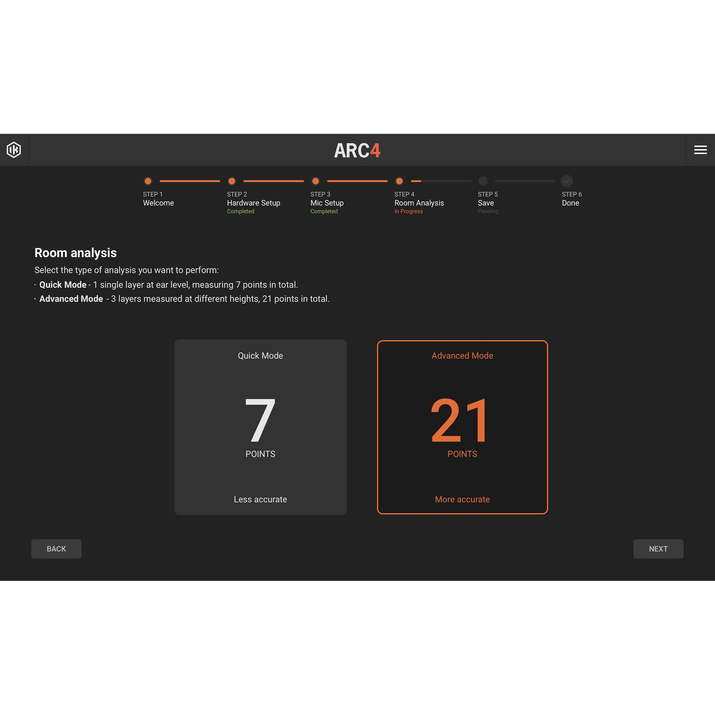 IK Multimedia ARC Studio room calibration device connected to audio equipment for accurate sound tuning and room correction.