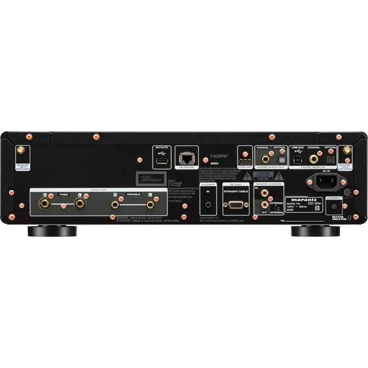 Marantz CD 50n portable music player with sleek design, CD slot, control buttons, and display screen.