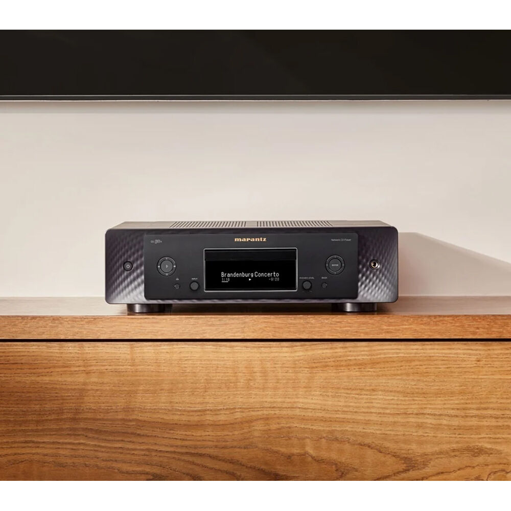 Marantz CD 50n portable music player with digital display and control buttons, black color, compact design