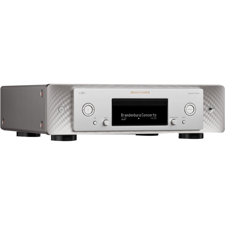 Marantz CD 50n portable music player with digital display, buttons, and sleek design for high-quality audio playback.