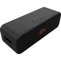 Klipsch Detroit portable speakers in sleek design, showcasing front grille and compact size for easy transport.