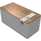 Wireless Klipsch The One Plus speaker with a sleek black design and control buttons on top.
