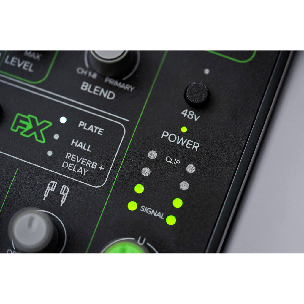 Mackie MobileMix video streaming device with multiple input ports and control knobs, designed for live streaming setups.