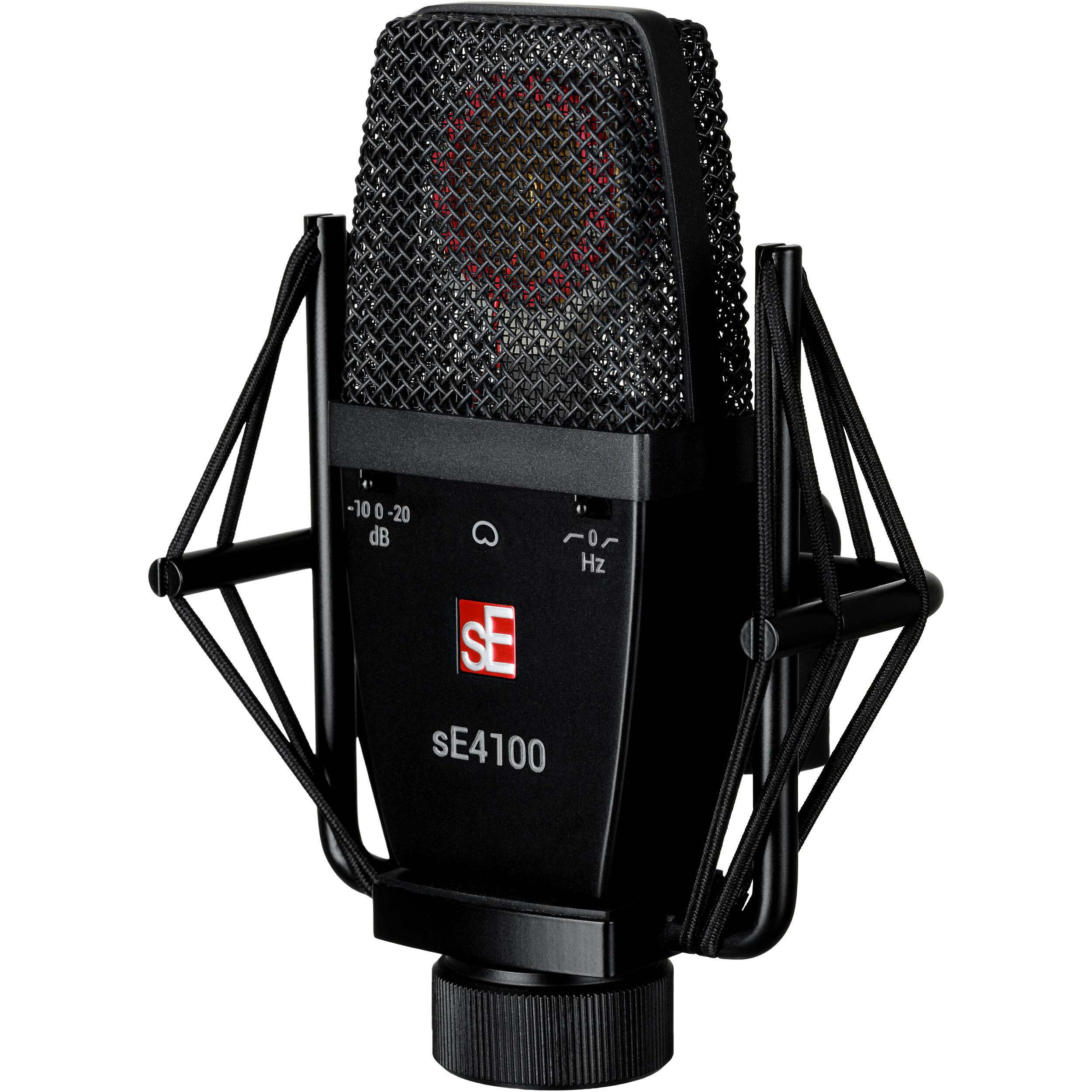 sE Electronics sE4100 condenser microphone with shock mount and cable, ideal for studio recording and professional audio.