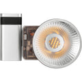 Zhiyun Molus X60 RGB combo LED light showing adjustable color spectrum and brightness settings for professional lighting.