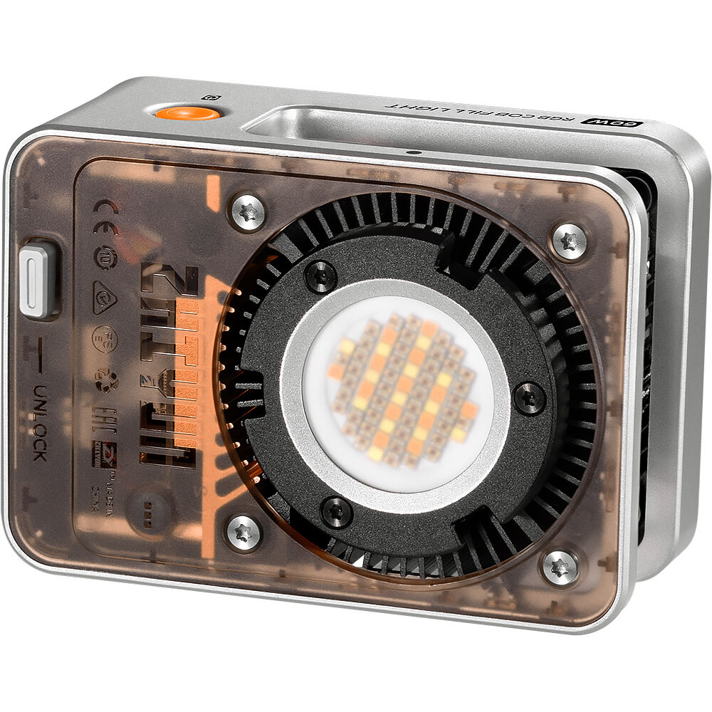 Zhiyun Molus X60 RGB Pro LED light panel with adjustable color and brightness, featuring multiple lighting modes for professional photography.