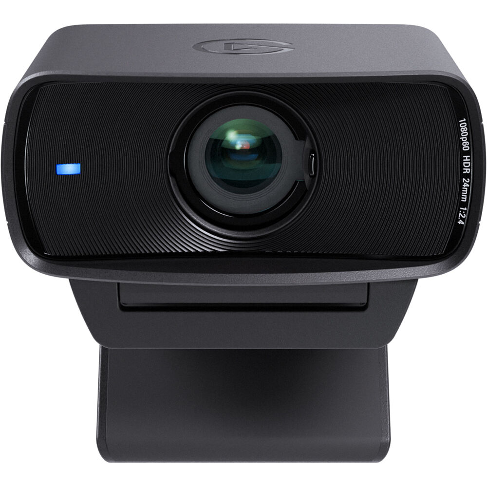 Elgato Facecam MK2 video camera with sleek black design, showcasing its lens and compact build for high-quality streaming and recording.