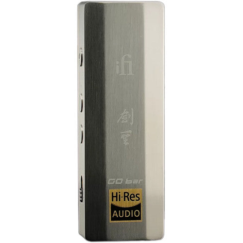 iFi Audio GO Bar Kensei headphone amplifier and DAC with compact design and sleek black finish.