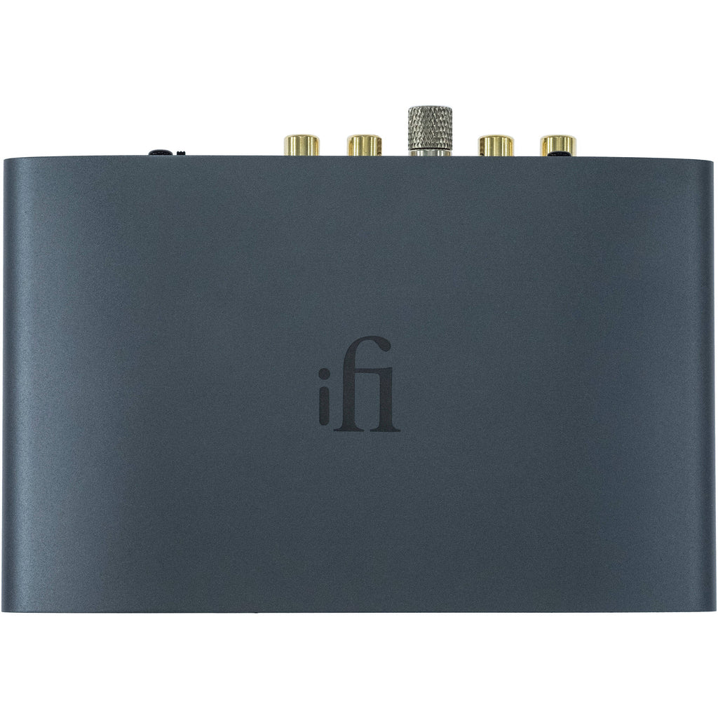 iFi Audio Zen Phono 3 phono preamp with compact design and connection ports, used for enhancing vinyl record sound quality.