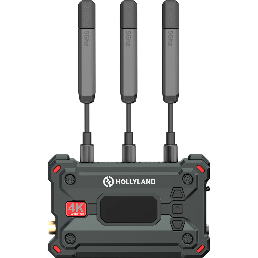Hollyland Pyro S wireless video transmission system with compact transmitter and receiver, ideal for professional video production.