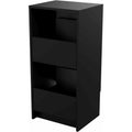 Glorious Vinyl Vault DJ table with sleek black finish and sturdy construction, designed for vinyl storage and DJ setups.