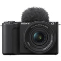 Sony ZV-E10 II video camera with 16-50mm zoom lens, compact mirrorless camera for high-quality video recording.