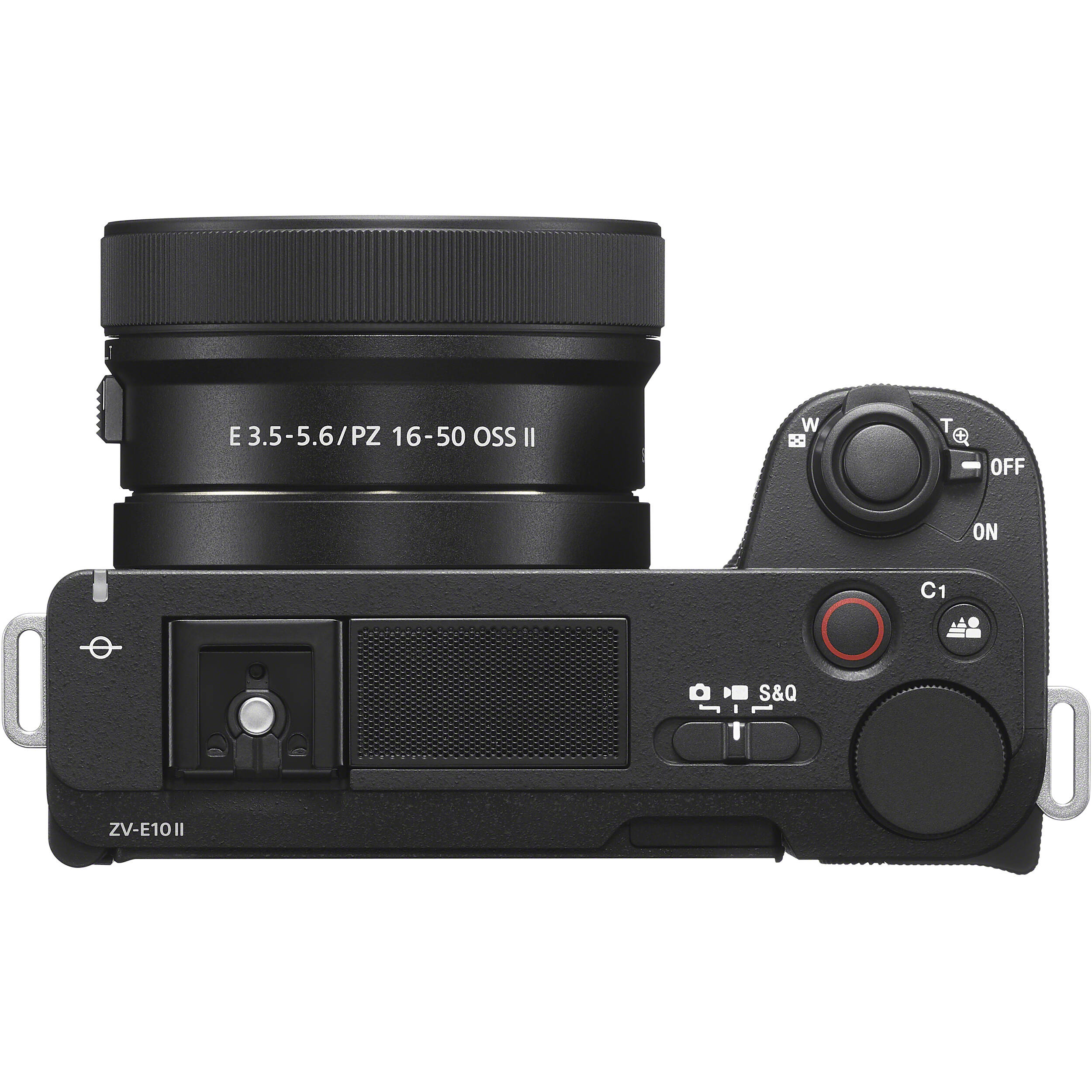 Sony ZV-E10 II camera with 16-50mm zoom lens, compact video camera for high-quality vlogging and content creation.