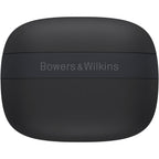 Bowers & Wilkins Pi6 wireless in-ear headphones with sleek black earbuds and compact charging case.