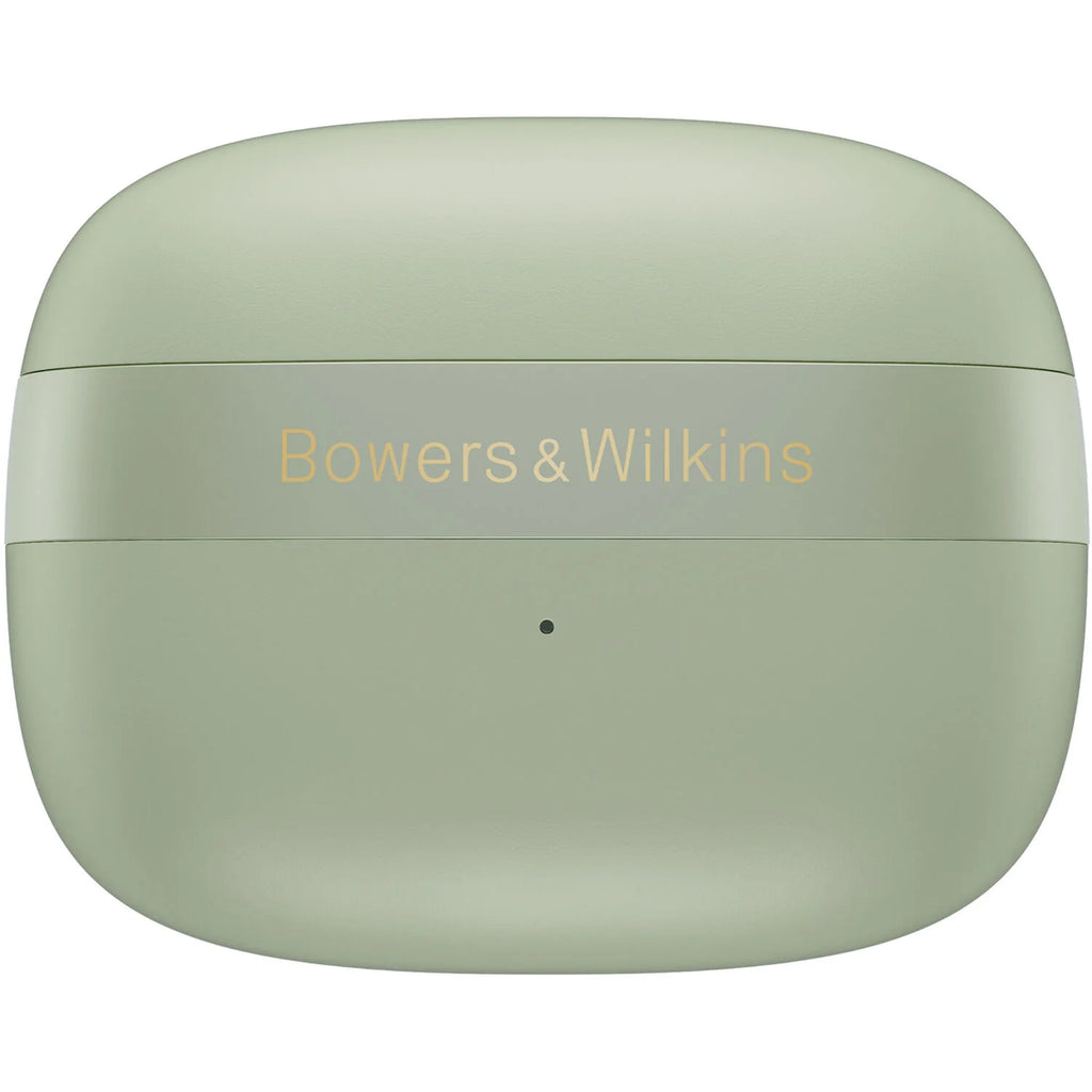 Bowers & Wilkins Pi8 wireless in-ear headphones with sleek black design and in-ear earbuds for premium sound quality.