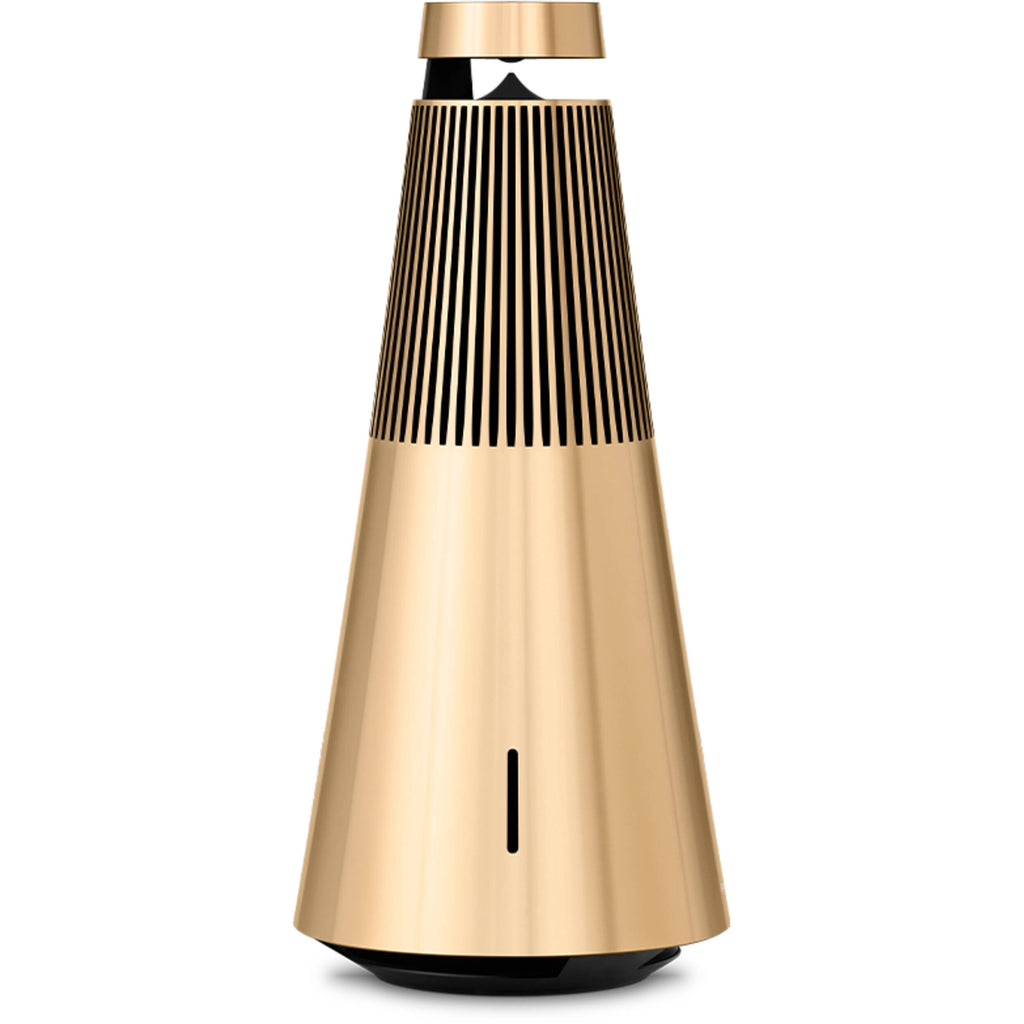 Bang & Olufsen Beosound 2 3rd Gen wireless speaker in sleek cylindrical design with control buttons on top.