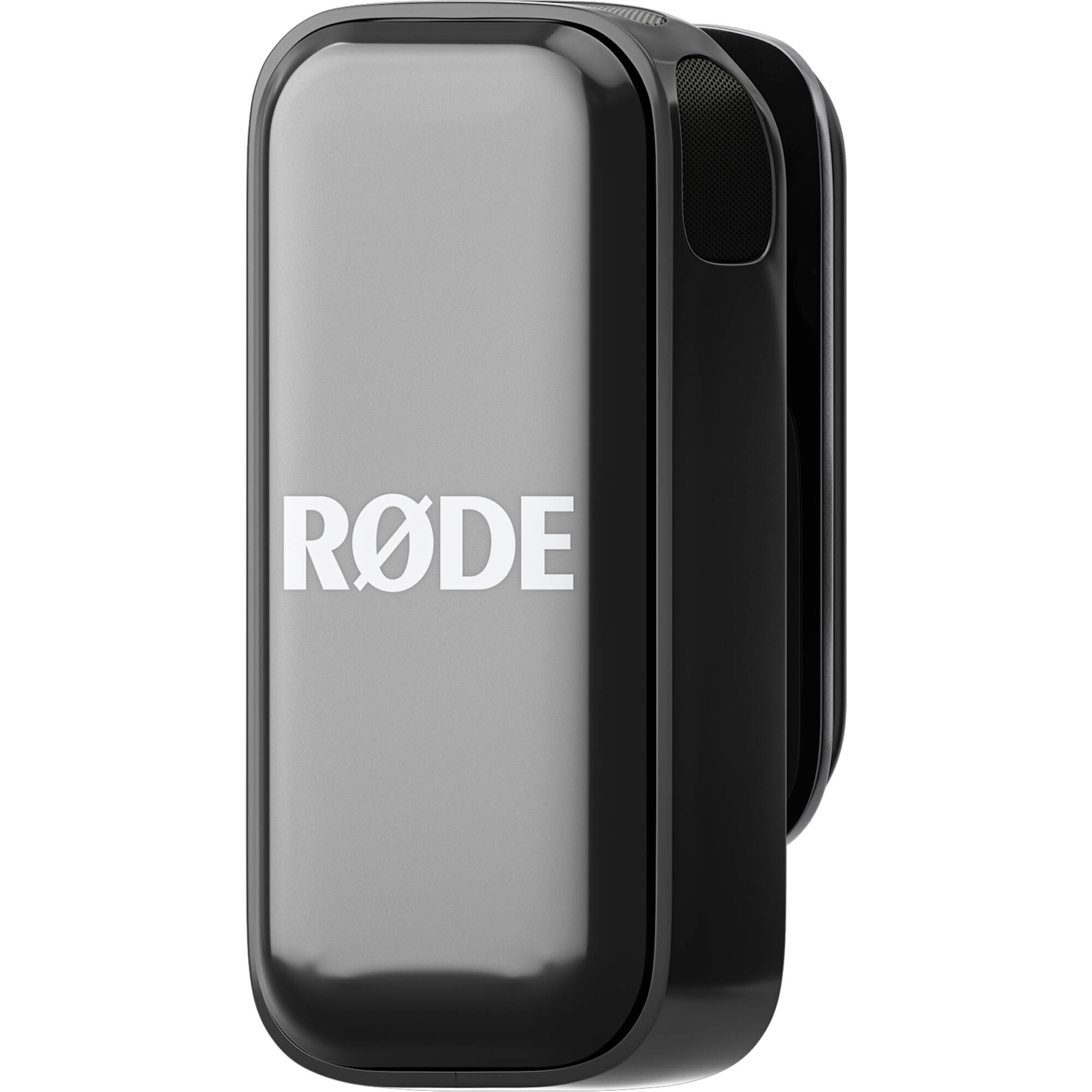 Rode Wireless Micro USB-C creator wireless microphone system with transmitter and receiver set on a plain background.