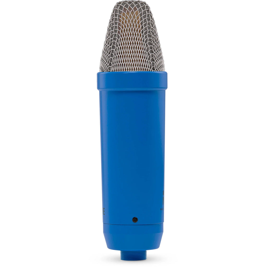 Rode NT1 Signature Series condenser microphone with gold finish and shock mount for studio recording and vocals.