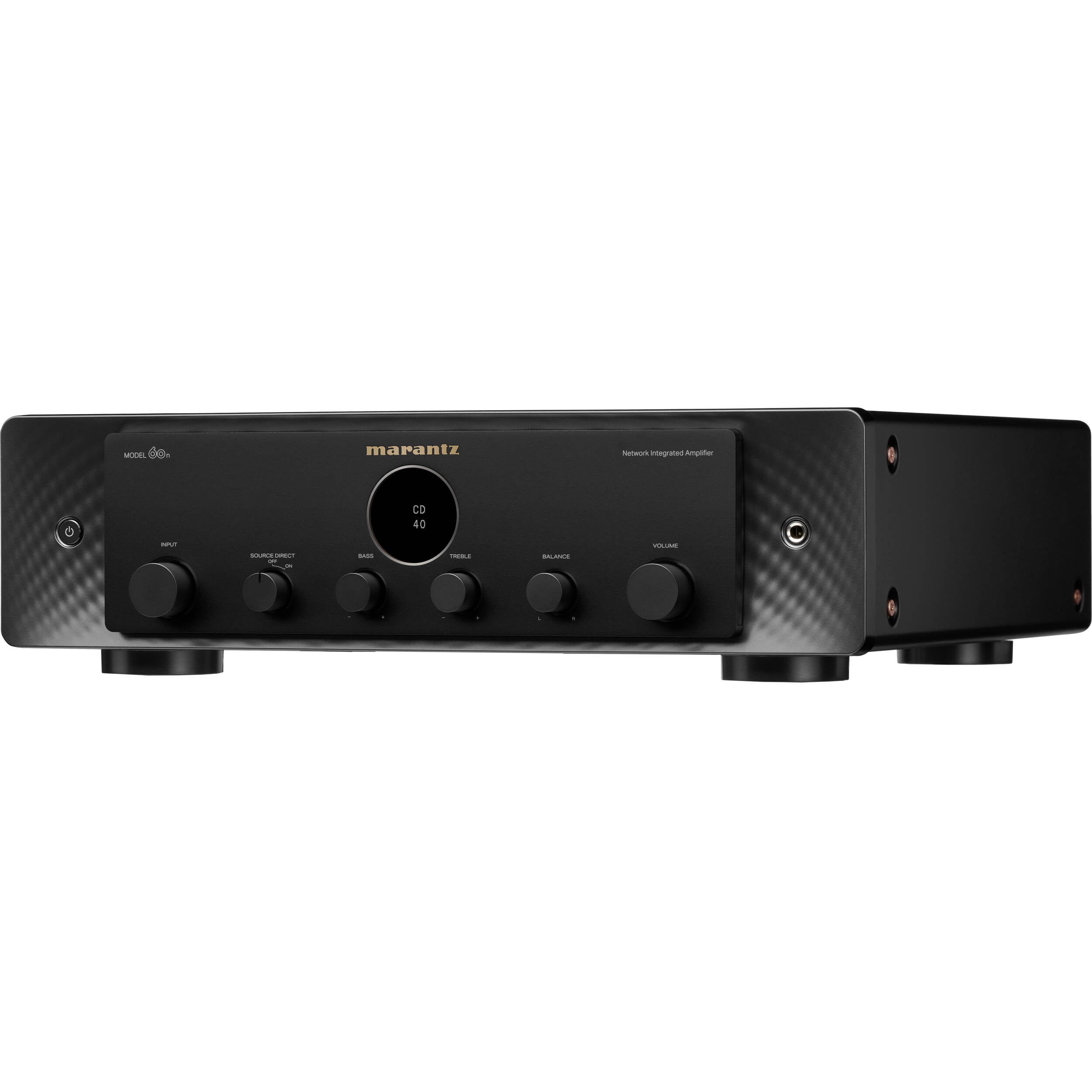 Marantz MODEL 60n stereo amplifier with sleek design and control knobs, showcasing its modern audio equipment features.