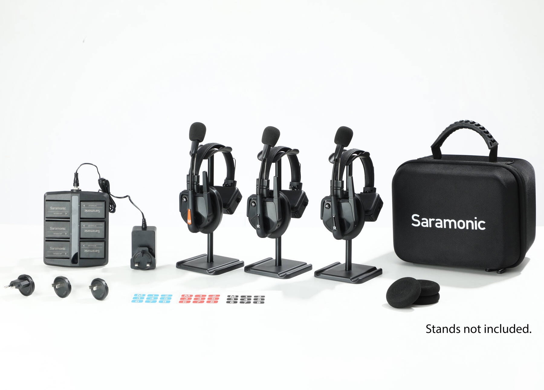 Saramonic WiTalk9 WT3S 3-person wireless video equipment and microphone system for professional audio recording.