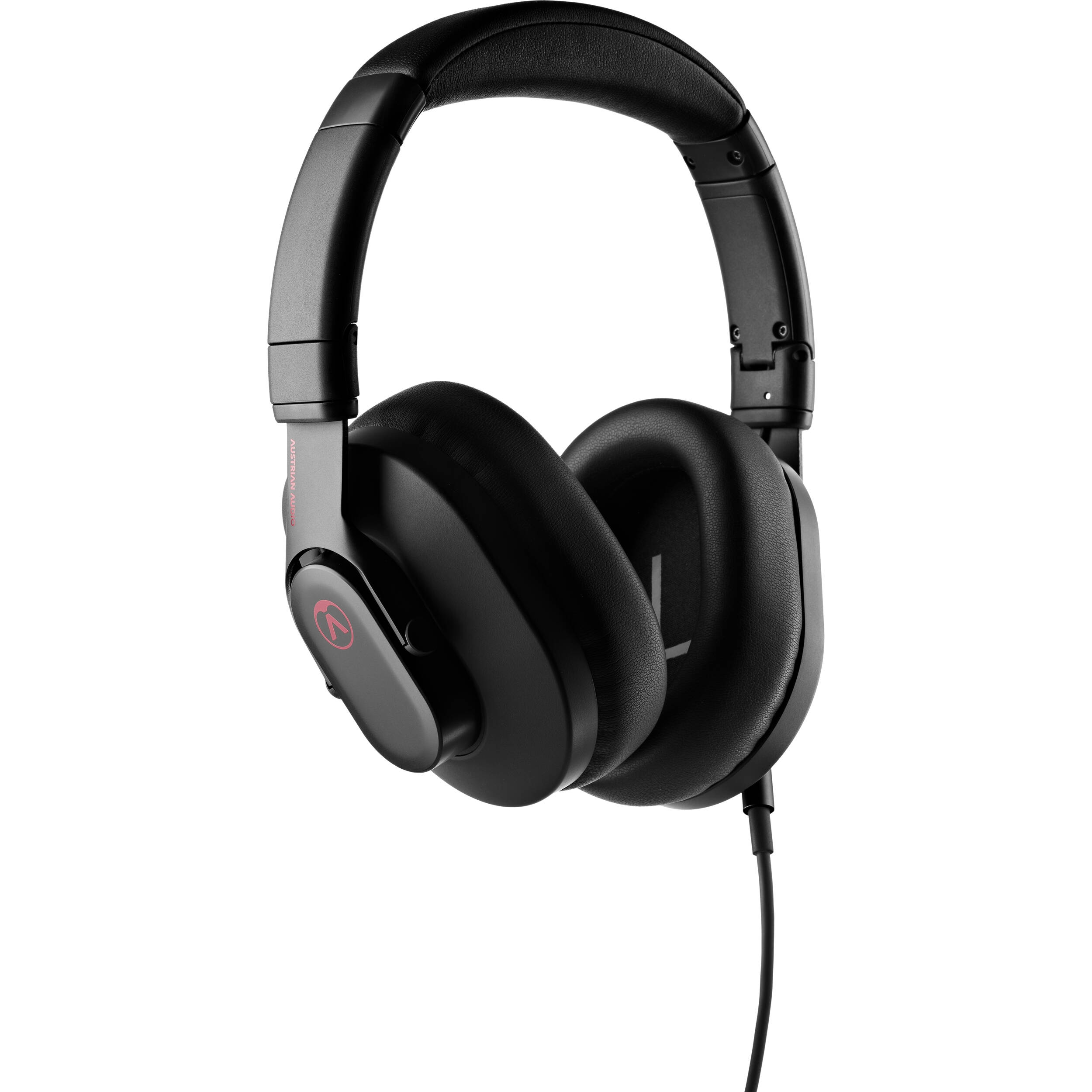 Austrian Audio Hi-X20 studio headphones with over-ear design, black ear cups, and padded headband for professional audio monitoring.