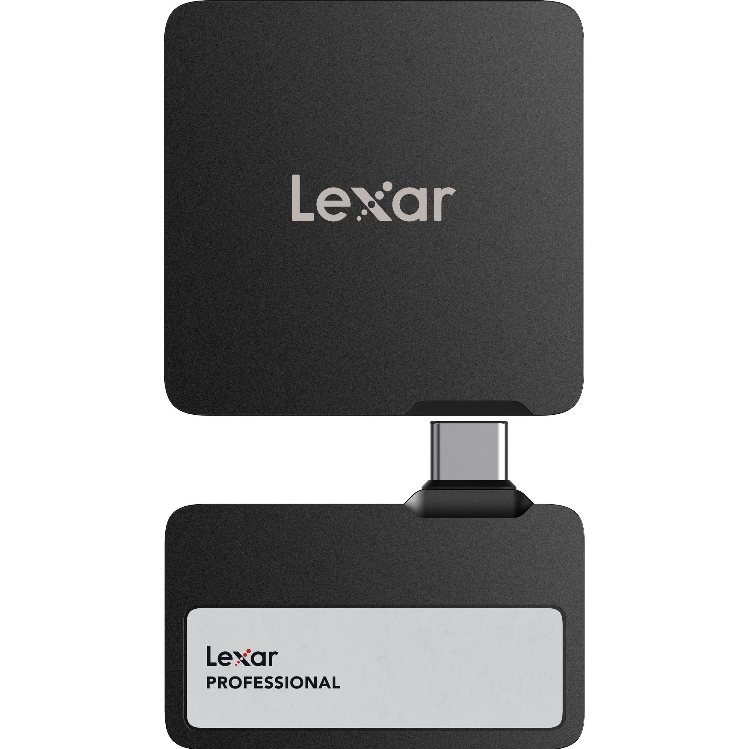 Lexar Go Portable SSD external drive with hub, compact black external storage device for fast data transfer and portable storage.