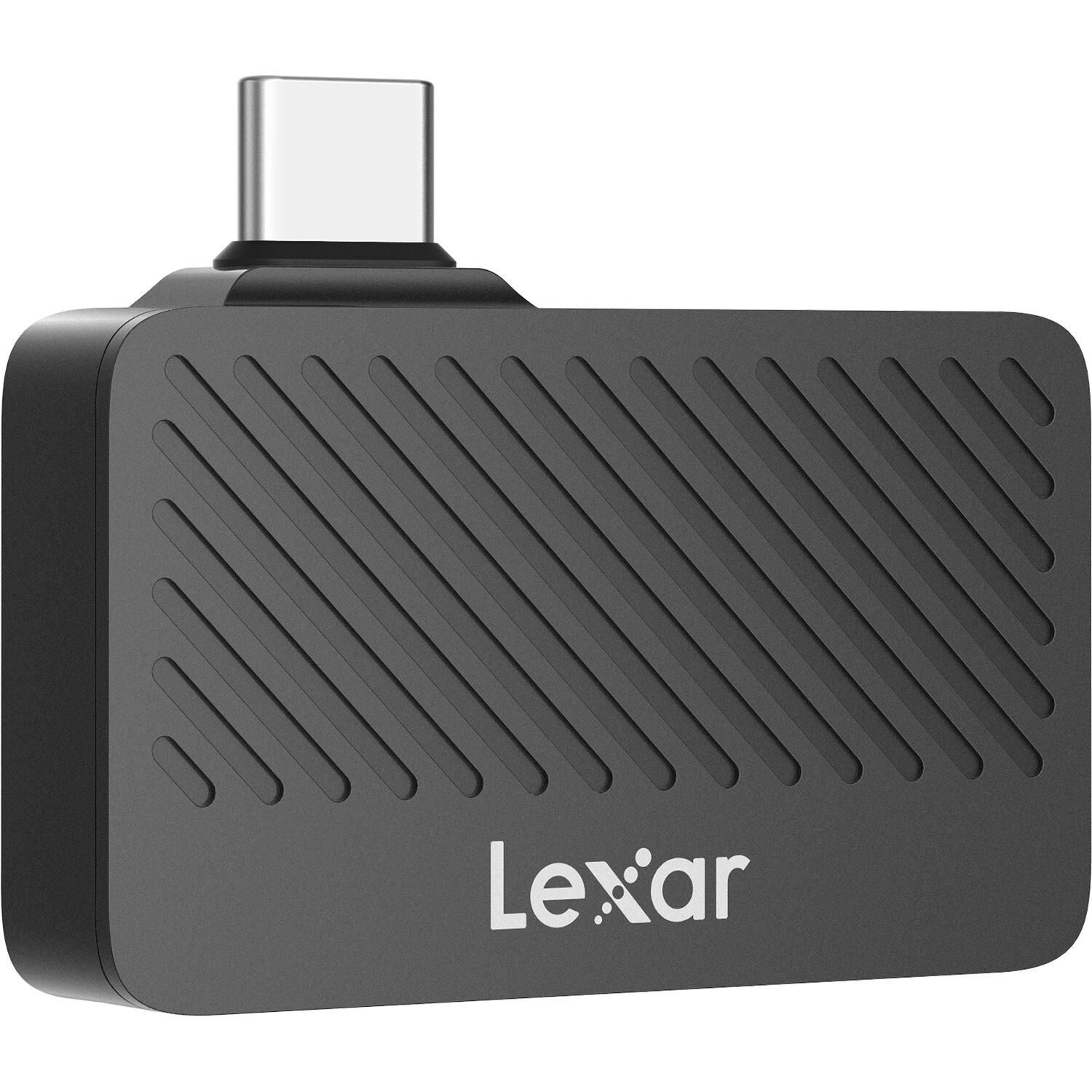 Lexar Go Portable SSD external drive with sleek design and USB connection, ideal for fast data storage and transfer.