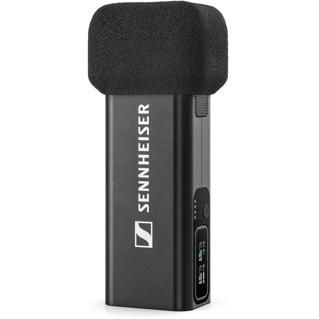 Sennheiser Profile Wireless Creator Microphone System with sleek black receiver and transmitter units for professional audio recording.