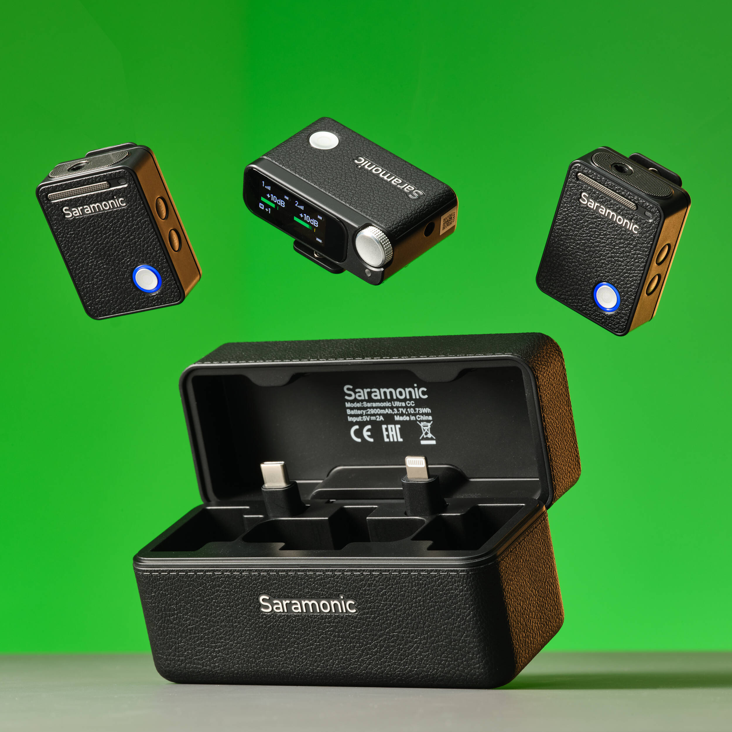 Saramonic Ultra Creator Wireless Microphone System with transmitter and receiver units on a white background.