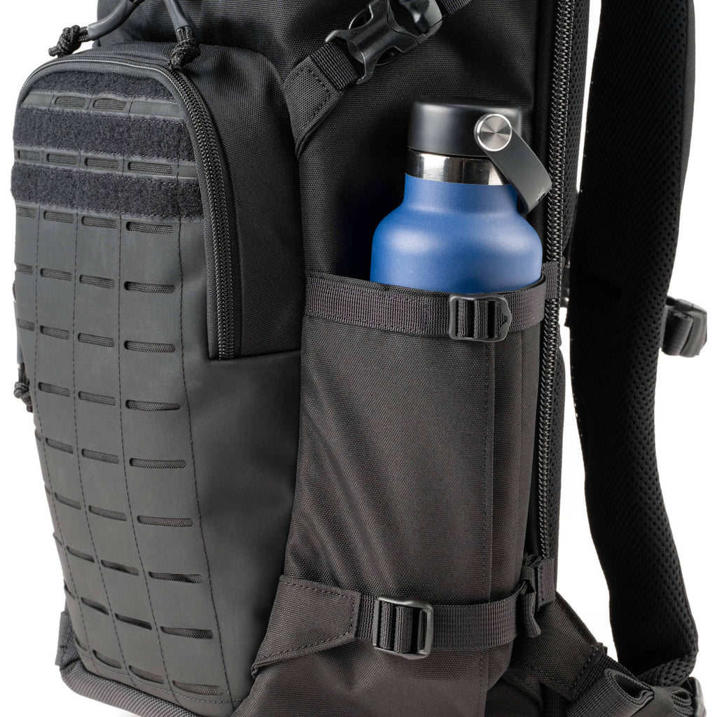 Think Tank DarkLight video equipment bag with padded compartments and adjustable straps for professional camera gear storage.