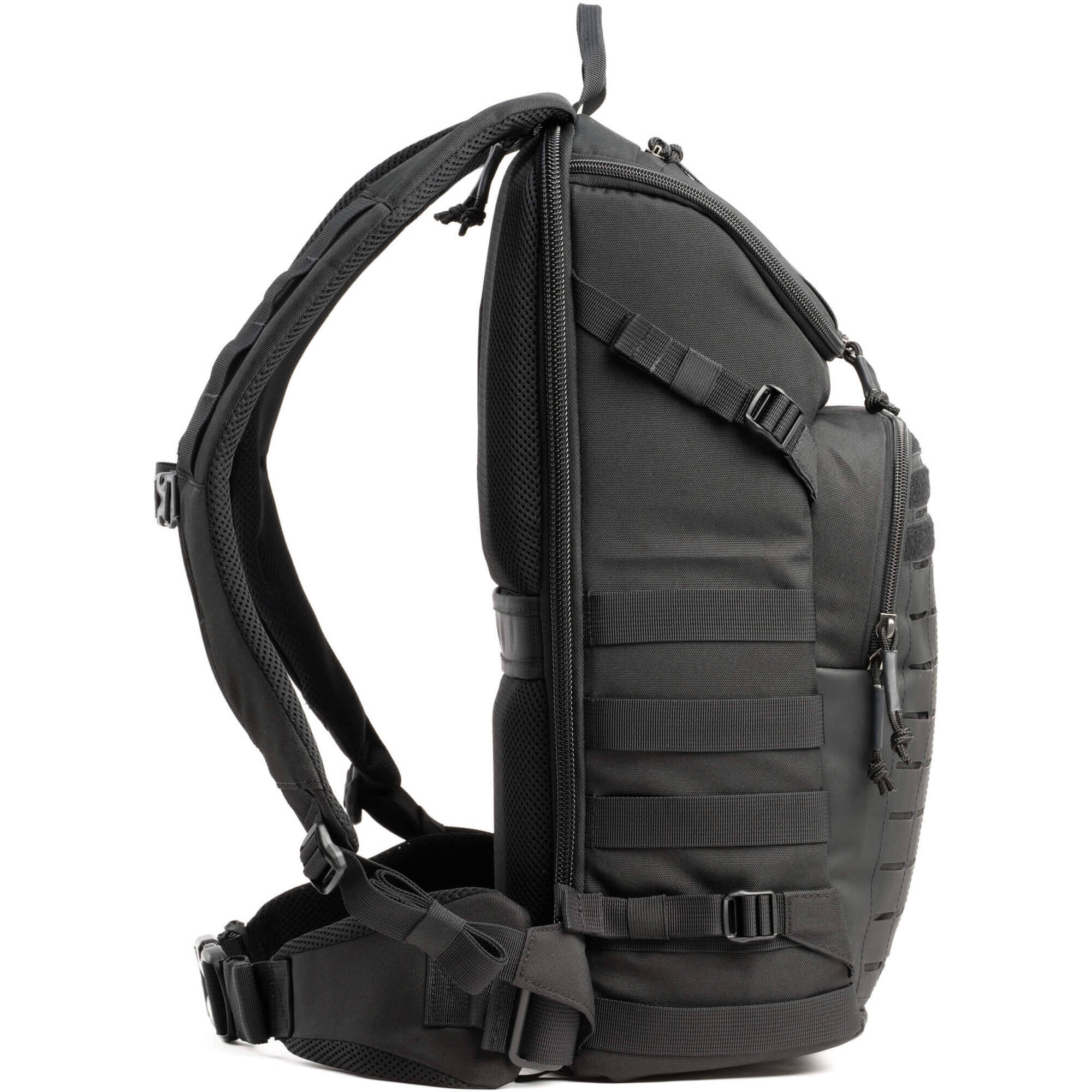 Think Tank DarkLight video equipment bag with padded compartments and adjustable shoulder strap for professional camera gear storage.