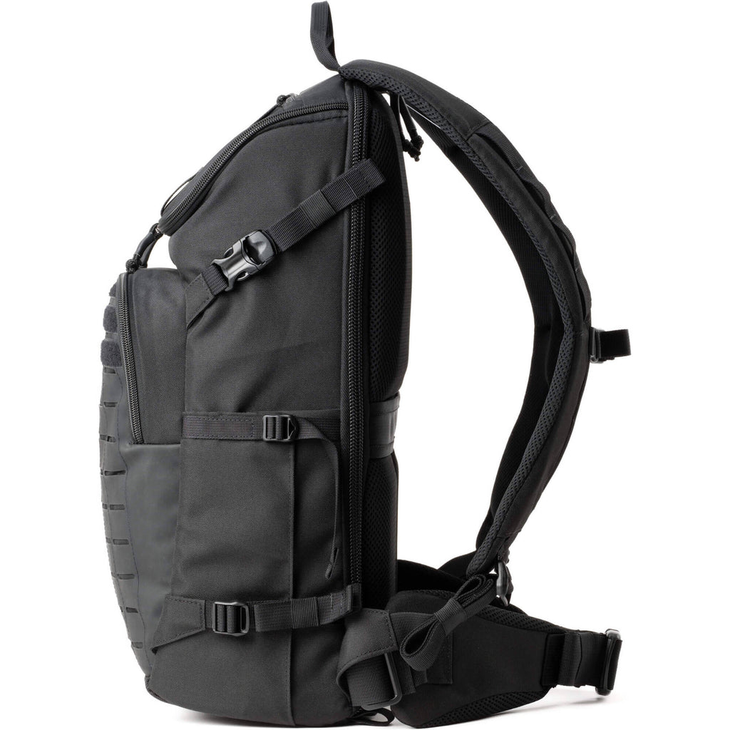 Think Tank DarkLight video equipment bag with padded compartments and durable black exterior for professional gear storage.
